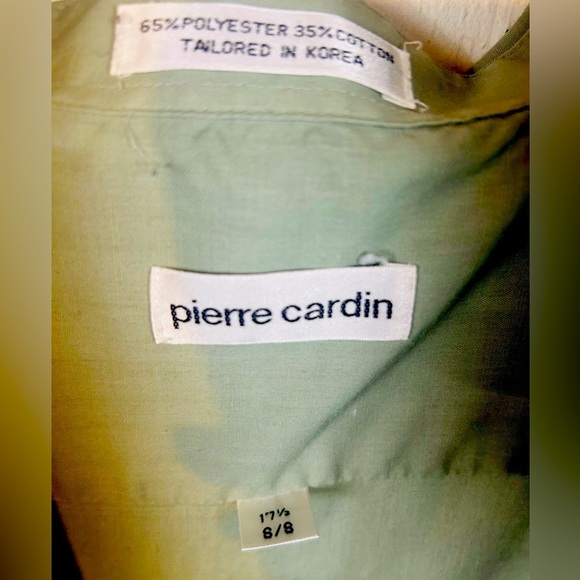 Pierre Cardin Green Short Sleeve Button Down Shirt, 17.5 8/8 - Picture 2 of 4